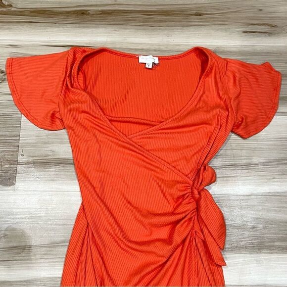 See You Monday Orange Wrap Dress Women’s Medium - Picture 5 of 5